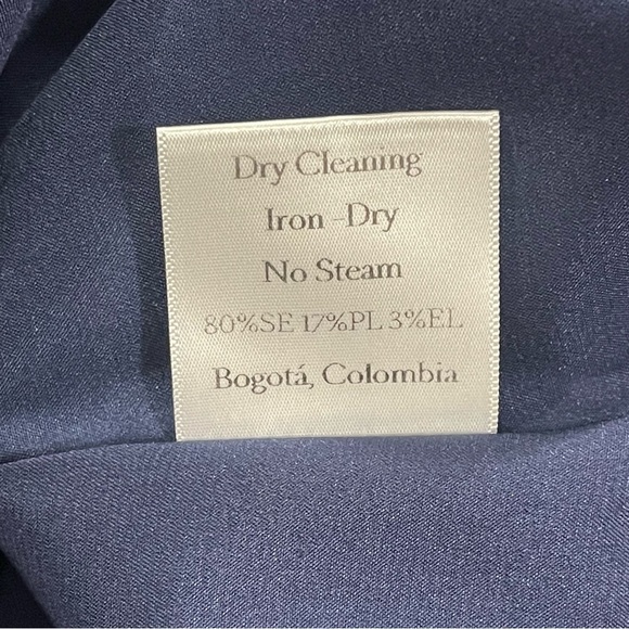 KIKA VARGAS Navy Ramya Asymmetrical Midi Dress - Sz - Large - Picture 5 of 7